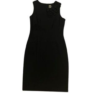 Taylor Dresses Black Fitted Ruffle Detail Dress